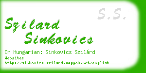 szilard sinkovics business card