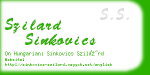szilard sinkovics business card